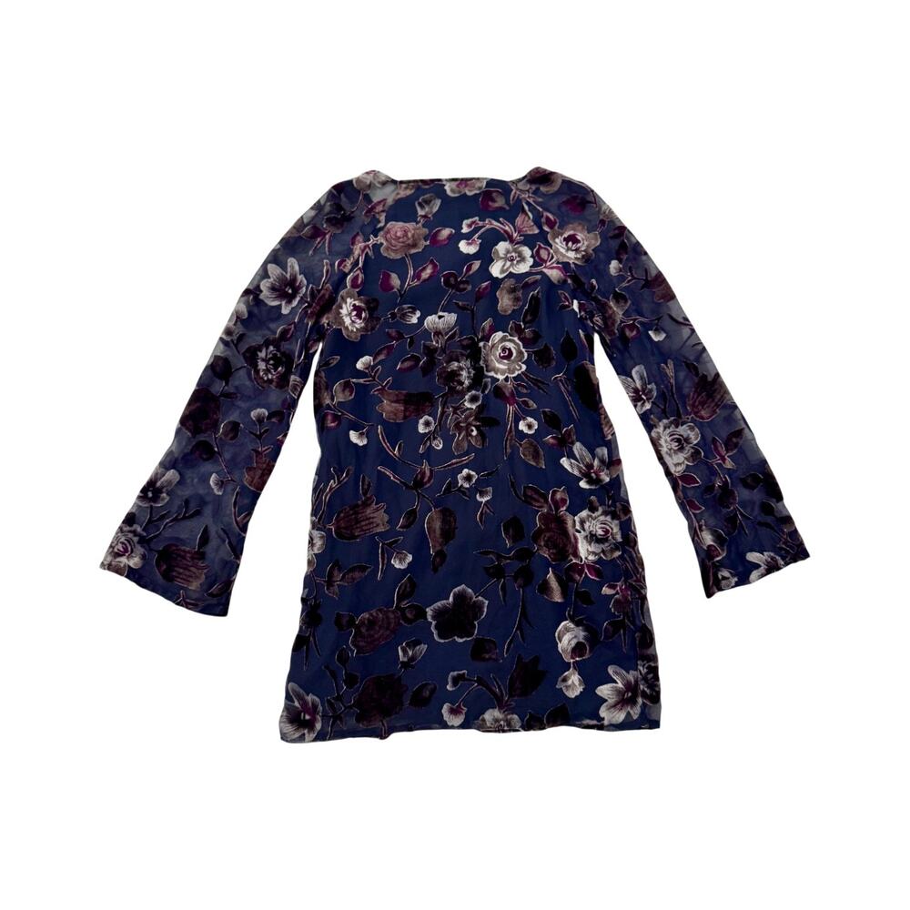 UO Burnout Velvet Floral Dress Women’s Small Whimsigoth Witchy Fairy Bell Sleeve - Picture 5 of 16
